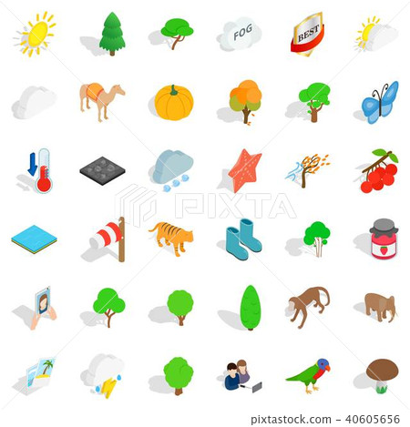 Good nature icons set, isometric style - Stock Illustration [40605656 ...