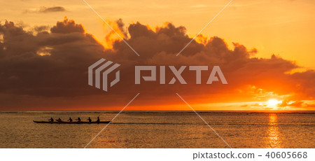 Sunset in Guam Tumon Bay 40605668