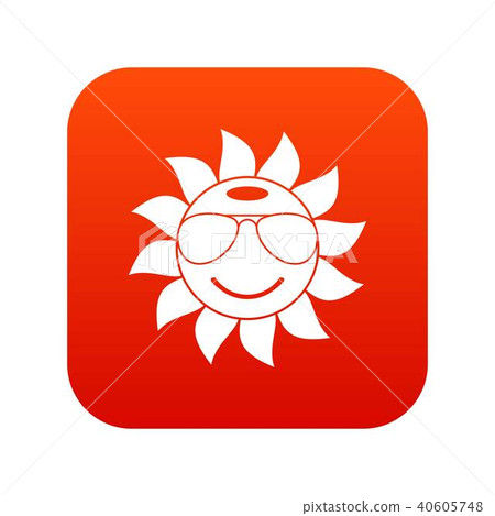 Sun icon digital red Sun icon digital red 40605748