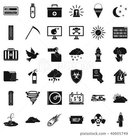 Natural task icons set, simple style Natural task icons set, simple style 40605749