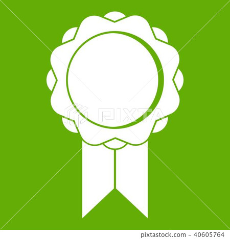Rosette with ribbon icon green Rosette with ribbon icon green 40605764