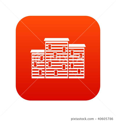 Houses icon digital red Houses icon digital red 40605786