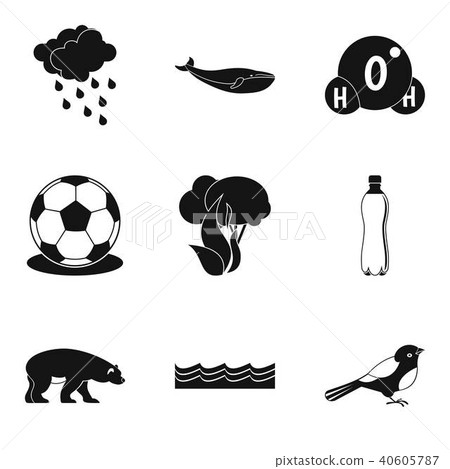 Atmospheric icons set, simple style Atmospheric icons set, simple style 40605787