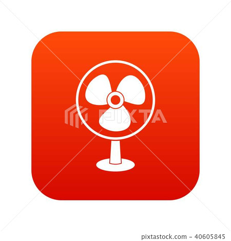 Ventilator icon digital red 40605845