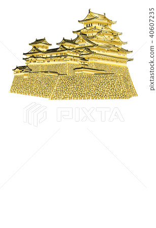 Japanese castle extant Tenmon Himeji Castle gold 40607235