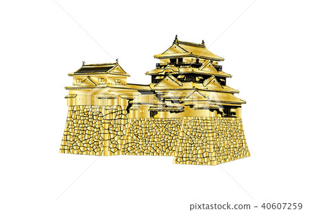 Japanese castle extant Tenshu Matsuyama castle gold Japanese castle extant Tenshu Matsuyama castle gold 40607259