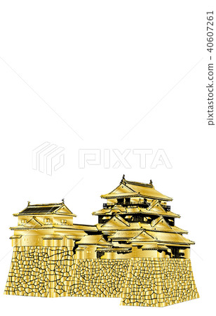 Japanese castle extant Tenshu Matsuyama castle gold 40607261