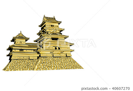 Japanese castle extant Tenshu Matsumoto castle gold 40607270