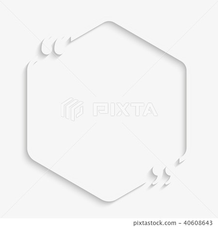 Speech Bubble Hexagon. Empty Quote Bracket. 40608643