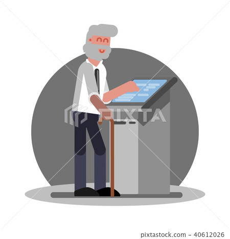 Old man using ATM Old man using ATM 40612026