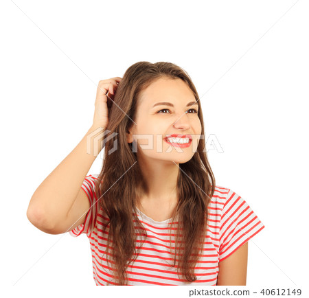 emotional girl isolated on white background emotional girl isolated on white background 40612149