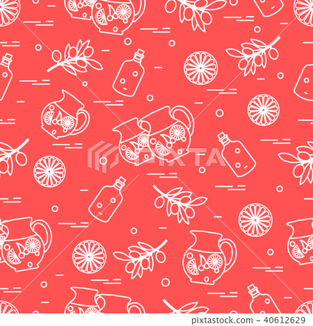 Cute seamless pattern with pitcher of sangria, Cute seamless pattern with pitcher of sangria, 40612629