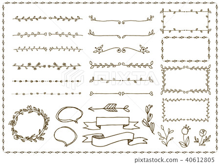 Hand drawn line set Hand drawn line set 40612805