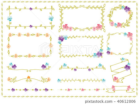 Hand drawn line frame set Hand drawn line frame set 40612806