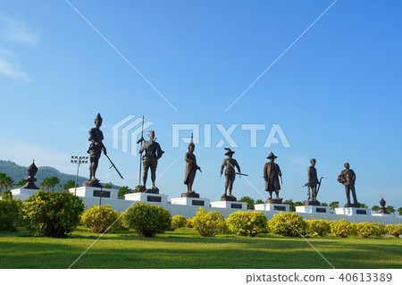 Statues of seven former Thai kings at Hua hin  40613389