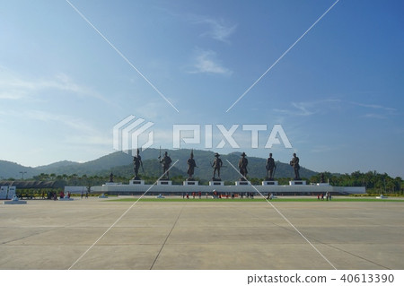 Statues of seven Thai kings in the Ratchapak park 40613390