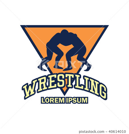wrestling logo, vector illustration 40614010