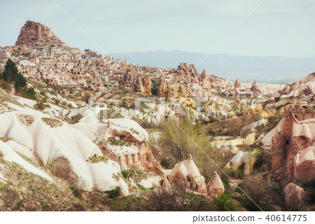Ancient town and castle of Uchisar dug from a mountains 40614775