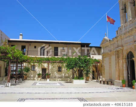 Greece, Crete, courtyard of Monastery Greece, Crete, courtyard of Monastery 40615183