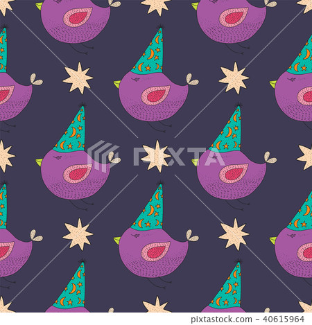 Birthday vector seamless pattern. Cute greeting illustration. 40615964