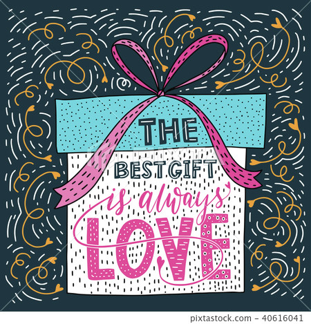 Valentines Day Lettering. Handwritten Romantic Greeting Card. Valentines Day Lettering. Handwritten Romantic Greeting Card. 40616041
