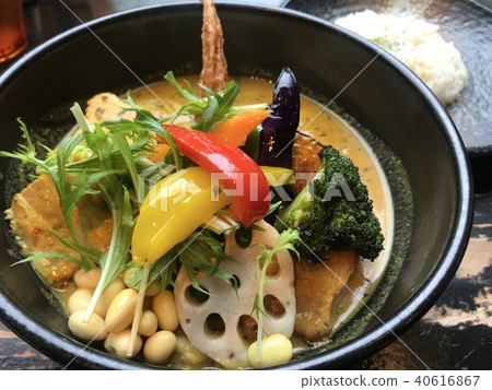 Sapporo Soup Curry: Soup curry with plenty of deep-fried vegetables 40616867