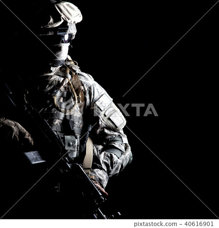 Army ranger high contract portrait on black Army ranger high contract portrait on black 40616901