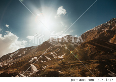 mountains at sunset backlight rays highlights 40621247