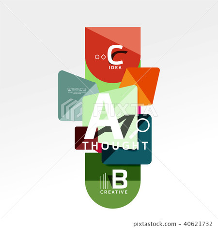 Geometric infographic banner, paper info diagram created with color shapes Geometric infographic banner, paper info diagram created with color shapes 40621732