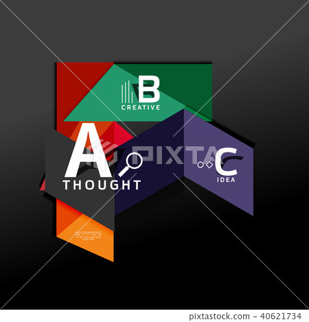 Geometric infographic banner, paper info diagram created with color shapes Geometric infographic banner, paper info diagram created with color shapes 40621734