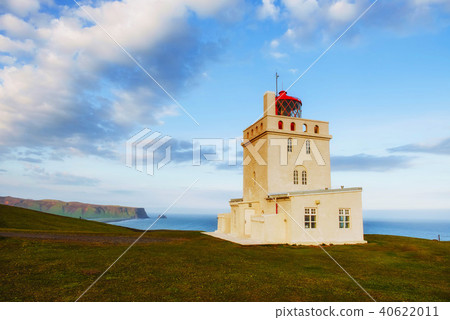 Beautiful white lighthouse at Cape Dyrholaey, South Iceland 40622011