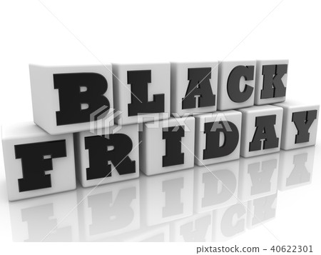 White cubes with Black Friday concept 40622301