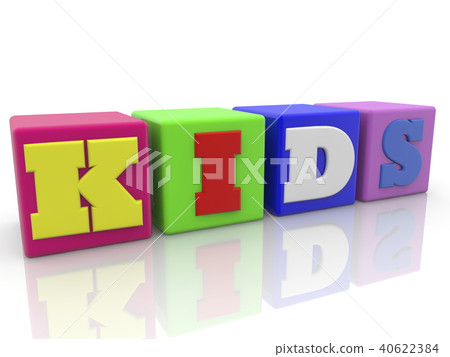 Cubes in various colors with kids concept Cubes in various colors with kids concept 40622384