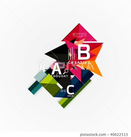 Abstract geometric option infographic banners, a b c steps process 40622513