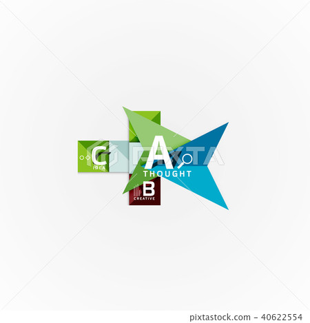 Abstract geometric option infographic banners, a b c steps process 40622554