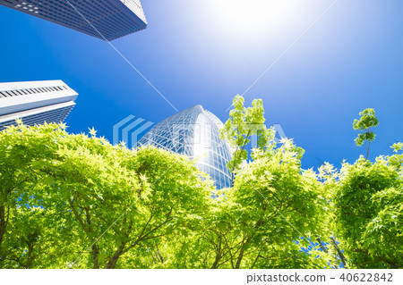 Landscape of many green office streets Landscape of many green office streets 40622842