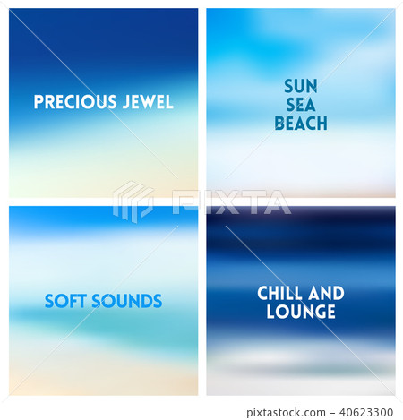 Abstract vector beach blurred background set 4 colors set. Square blurred backgrounds set - sky Abstract vector beach blurred background set 4 colors set. Square blurred backgrounds set - sky 40623300