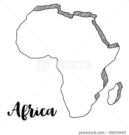 Hand drawn africa map sketch,vector illustration 40624043