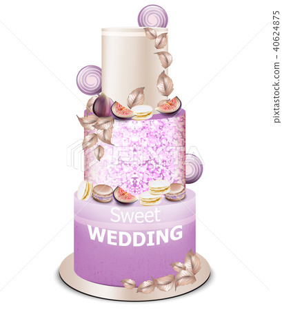 Wedding cake Vector. Delicious dessert with fruits Wedding cake Vector. Delicious dessert with fruits 40624875
