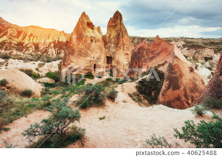 Panorama of unique geological formations in Cappadocia, Turkey. Panorama of unique geological formations in Cappadocia, Turkey. 40625488