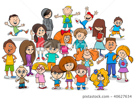 funny children cartoon characters group funny children cartoon characters group 40627634