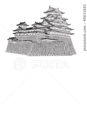 Japanese castle extant Tenmon Himeji castle silver 40631681