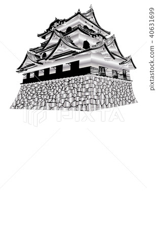 Japanese castle extant Tenshu Hikone castle silver 40631699