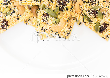 Cereal cracker on white dish 40632822