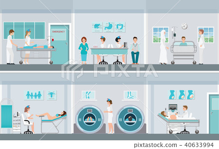 Medical professionals at work in operation room 40633994