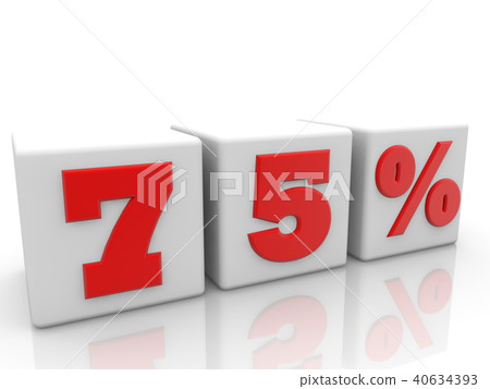 Seventy five percent on cubes Seventy five percent on cubes 40634393