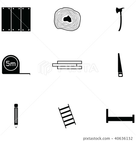 lumberjack icon set - Stock Illustration [40636132] - PIXTA