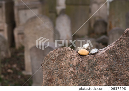 Detail of a tombstone at a jewish cemetry 40637598