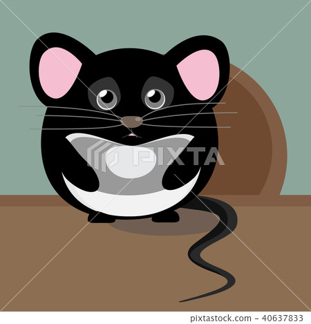 Cute gray sad mouse. Nice character for kids  40637833