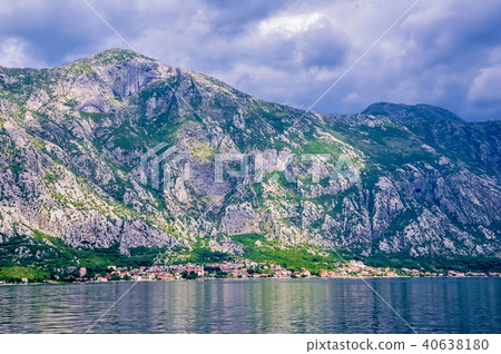 Mountains on the shore of the Boka Kotorska Bay 40638180